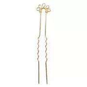 Bastoncino per capelli da decorare Dorato con oro fino x1