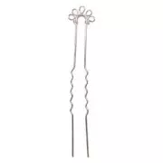 Bastoncino per capelli da decorare Placcatura argento fino x1