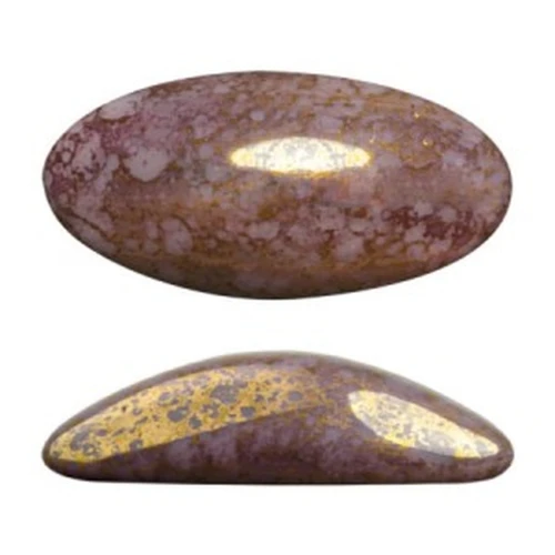 Athos 3D par Puca® cabochon ovale di vetro 20x10 mm - Opaque Amethyst Bronze x1