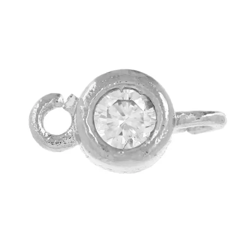 Distanziatore rotondo in ossido di zirconio 8 mm - Rodio - Cristallo x1