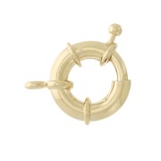 Chiusura a molla tondo per braccialetto o collana 17 mm Placcato oro 3 micron x1|raw }}