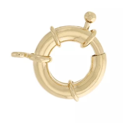 Chiusura a molla tondo per braccialetto o collana 21 mm Placcato oro 3 micron x1