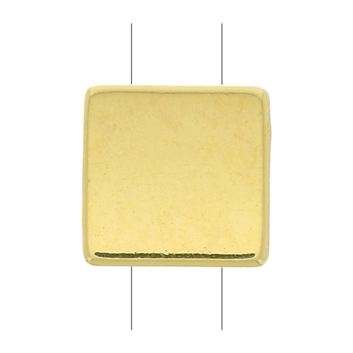 Perla in zama quadrata 8x8 mm - Dorato con oro fino x1