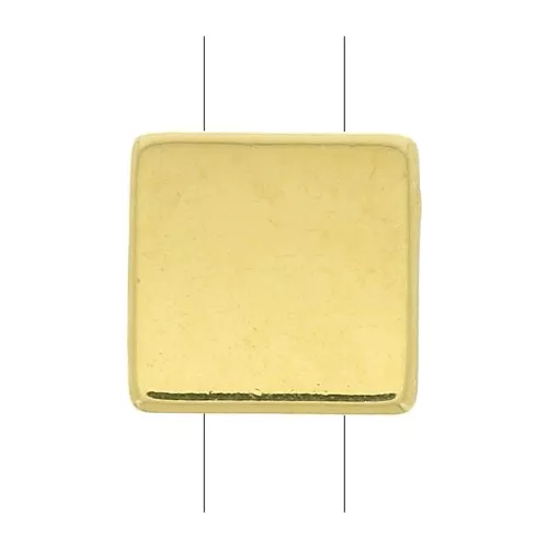 Perla in zama quadrata 8x8 mm - Dorato con oro fino x1