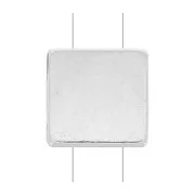 Perla in zama quadrata 8x8 mm - Placcatura Argento Antico x1