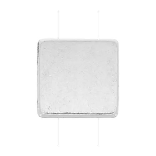 Perla in zama quadrata 8x8 mm - Placcatura Argento Antico x1