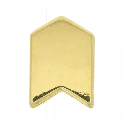 Perla in zama freccia 11x8 mm - Dorato con oro fino x1