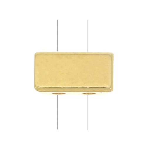 Perla in zama rettangolo 8x4 mm - Dorato con oro fino x1