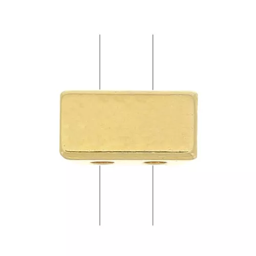 Perla in zama rettangolo 8x4 mm - Dorato con oro fino x1