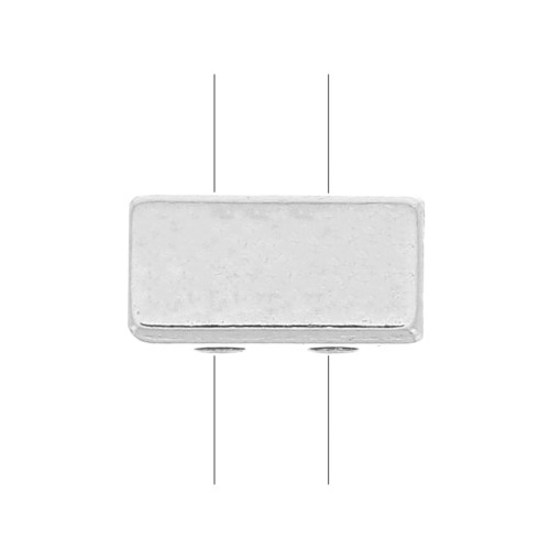 Perla in zama rettangolo 8x4 mm - Placcatura argento antico x1