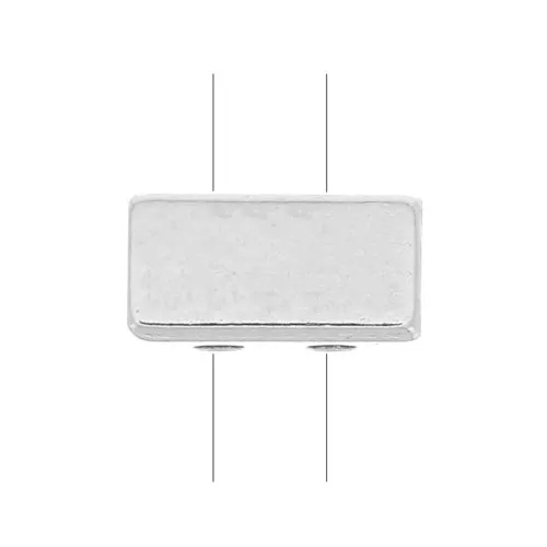 Perla in zama rettangolo 8x4 mm - Placcatura argento antico x1