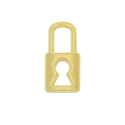 Mini ciondolo lucchetto 9x4 mm - Dorato con oro fino x1