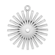 Pendente sole in zama 29x26 mm - Placcatura Argento Antico x1
