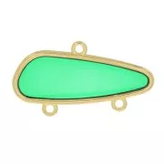 Pendente chandelier geometrico resina epossidica vetrata 18x35mm Dorato - Verde x1