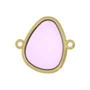 Distanziatore goccia 2 anelli resina epossidica vetrata 19x20mm Dorato Viola x1