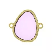 Distanziatore goccia 2 anelli resina epossidica vetrata 19x20mm Dorato Viola x1