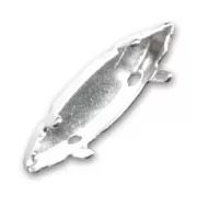 Castone navette PureCrystal mm. 15x4 argentato