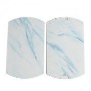 Scatolina cartone marmo per bijoux 16.5x10x3cm Bianco - Blu x1