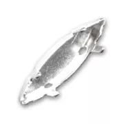 Castone navette PureCrystal mm. 11x3 argentato