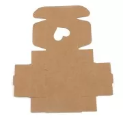 Scatola regalo in cartone fai da te con cuore scavato 5.5x5.5x2.5 cm Kraft x1