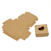 Scatola regalo in cartone fai da te con cuore scavato 7.5x7.5x3 cm - Kraft x1