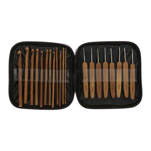 Assortimento di 20 ganci in bambù 1 mm a 10 mm - Naturale