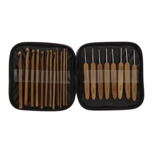 Assortimento di 20 ganci in bambù 1 mm a 10 mm - Naturale
