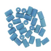 Perle tubi stile Heishi in ceramica 5x8 mm - Blu mat x10|raw }}