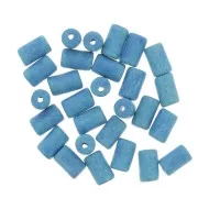 Perle tubi stile Heishi in ceramica 5x8 mm - Blu mat x10