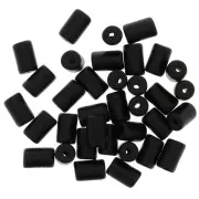 Perle tubi stile Heishi in ceramica 5x8 mm - Nero mat x10