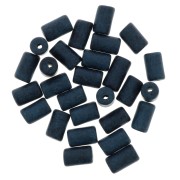 Perle tubi stile Heishi in ceramica 5x8 mm - Blu anatra mat x10|raw }}