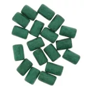 Perle tubi stile Heishi in ceramica 5x8 mm - Verde abete mat x10