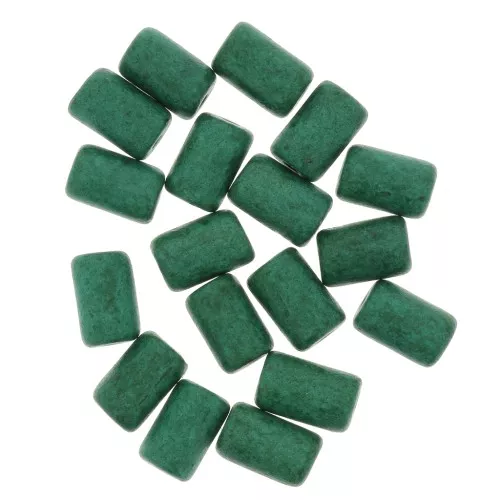 Perle tubi stile Heishi in ceramica 5x8 mm - Verde abete mat x10
