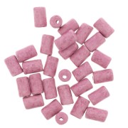 Perle tubi stile Heishi in ceramica 5x8 mm - Rosa mat x10|raw }}
