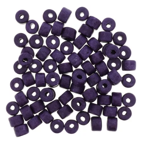 Perle tubi stile Heishi in ceramica 5x4 mm - Violet mat x20
