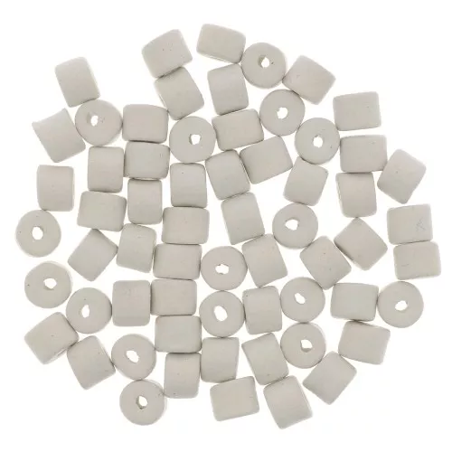 Perle tubi stile Heishi in ceramica 5x4 mm - Bianco mat x20