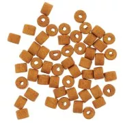 Perle tubi stile Heishi in ceramica 5x4 mm - Mostarda x20