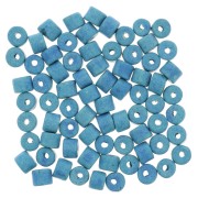 Perle tubi stile Heishi in ceramica 5x4 mm - Blu mat x20|raw }}