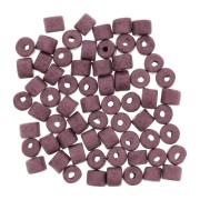 Perle tubi stile Heishi in ceramica 5x4 mm - Malva mat x20