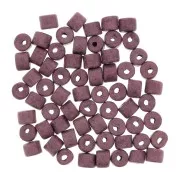 Perle tubi stile Heishi in ceramica 5x4 mm - Malva mat x20