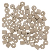 Perle tubi stile Heishi in ceramica 5x4 mm - Marrone chiaro mat x20