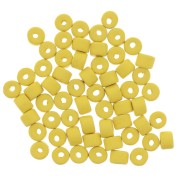 Perle tubi stile Heishi in ceramica 5x4 mm - giallo mat x20|raw }}