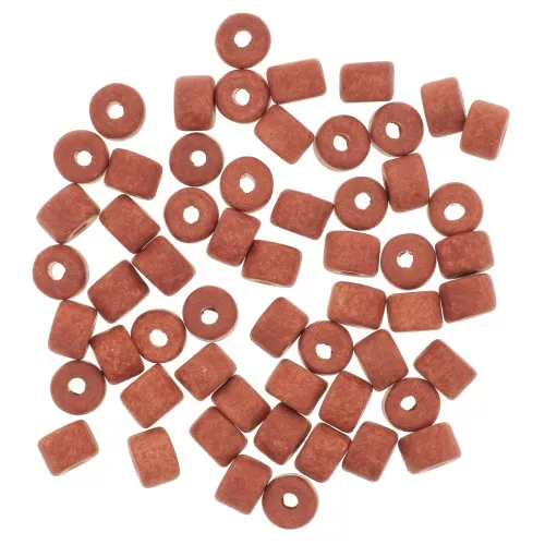 Perle tubi stile Heishi in ceramica 5x4 mm - Terracotta mat x20