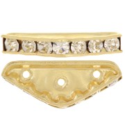 Rondella Mezza-Luna 3 fori mm. 22x8 dorata Crystal  x1