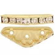 Rondella Mezza-Luna 3 fori mm. 22x8 dorata Crystal  x1