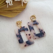 Chiodi di orecchie girasole 12 mm con anello chiuso - Dorato con oro fino x2