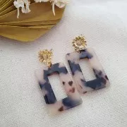 Chiodi di orecchie girasole 12 mm con anello chiuso - Dorato con oro fino x2