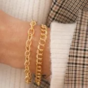 Bracciale maglia Rombo doppio 6.8 mm in Gold filled x18 cm