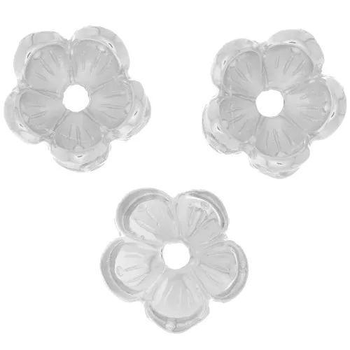 Coppette fiori mm. 15 Rhodié x4