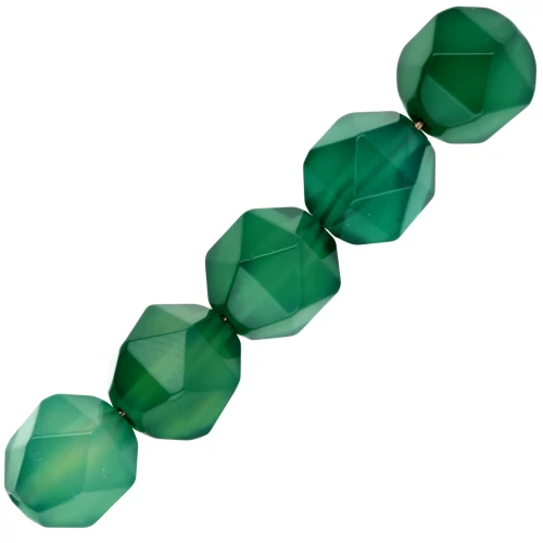 Perla esagonale 8x7 mm in pietra semipreziosa - Agata colorata - Verde x10